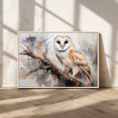 Barn Owl Wall Art | Watercolor Barn Owl Canvas Print |