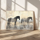 Vintage Horses Wall Art Canvas Print