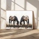 Chines Ink Style Horses Wall Art Canvas Print