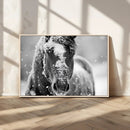 Black and White Horse Winter Wall Art | Ready to Hang and