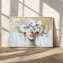 Golden Petal Wall Art - Canvas Print Flower Head Woman