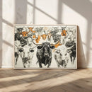 Farmhouse Wall Art | Western Longhorn Cattle Canvas Print | by MyGreatCanvas | Canvas Wall Art Prints | Photo Prints & Wall Decor