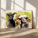 Curious Cows Farmhouse Wall Art | Ready to Hang and Framed