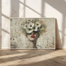 Abstract Floral Women Patel Wall Art Canvas Print