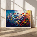 Vibrant Abstract Fish Swarm Art – Colorful Fish Inspired