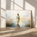 Framed Jesus Walking on Water Wall Art - 3-Panel Christian