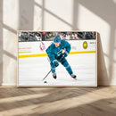 San Jose Sharks Ice Hockey Player Wall Art Canvas Print