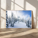 Winter Ski Lift Wall Art Print - Landscape Wall Art | Snowy