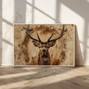 Wood Abstract Deer Wall Art | Rustic Wildlife Canvas Print |