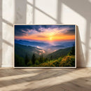 Majestic Mountain Sunrise Print | Landscape Wall Art |
