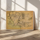 Middle Earth Map Canvas Wall Art – Vintage Fantasy Map