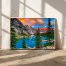 Canadian Rockies Moraine Lake Wall Art Canvas Print, Pine