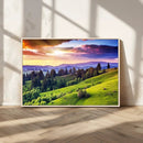 Green Hills and Sunset Wall Art Print - Scenic Landscape by MyGreatCanvas | Canvas Wall Art Prints | Photo Prints & Wall Decor