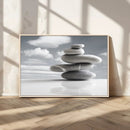 Still Life Black and White Zen Stones Wall Art Canvas,