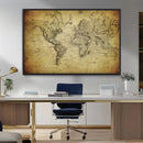 Push Pin World Map Canvas Print – Travel Tracker Wall Art