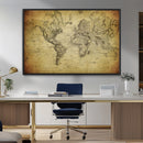 Push Pin World Map Canvas Print – Travel Tracker Wall Art