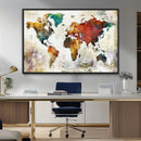 Watercolor World Map Canvas Print – Framed Wall Art for by MyGreatCanvas | Canvas Wall Art Prints | Photo Prints & Wall Decor
