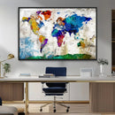 World Map Canvas Print – Framed Travel Map Wall Art for by MyGreatCanvas | Canvas Wall Art Prints | Photo Prints & Wall Decor