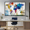 World Map Canvas Print – Framed Travel Map Wall Art for by MyGreatCanvas | Canvas Wall Art Prints | Photo Prints & Wall Decor