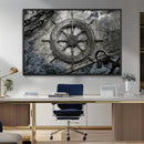 Ship Steering Wheel Vintage Wall Art Canvas Print