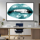 Blue Lips Wall Art Canvas Print