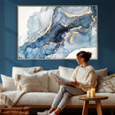 Abstract Art Print - Blue Abstract Canvas Wall Art Print