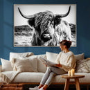 Highland Cow Wall Art – Black and White Framed Farmhouse by MyGreatCanvas | Canvas Wall Art Prints | Photo Prints & Wall Decor