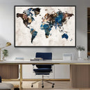 World Map Canvas Print – Framed Travel Map Wall Art for by MyGreatCanvas | Canvas Wall Art Prints | Photo Prints & Wall Decor