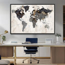 Abstract Map Printing - Modern World Map Canvas Wall Art for