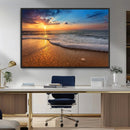 Sunset and Beach at Night Wall Art Canvas Print