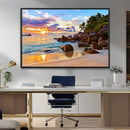 Tropical Island Beach Sunset Canvas Print
