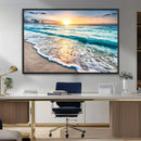 Sunset Beach Waves Canvas Wall Art – 5-Panel Ocean Sunset by MyGreatCanvas | Canvas Wall Art Prints | Photo Prints & Wall Decor
