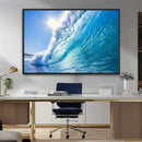 Blue Big Wave Surfing Ocean Canvas Wall Art Artwork Print