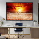 Red Sunset Ocean Beach Canvas Wall Art Beach Canvas, Coastal by MyGreatCanvas | Canvas Wall Art Prints | Photo Prints & Wall Decor