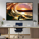 Golden Wave Sunset Triptych Canvas Art, Giclee Canvas Print