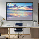 Tranquil Pastel Sunset Beach Triptych Canvas Art, Soothing