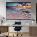 Sea Ocean Sunset Beach Wall Art Canvas Print