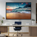 Sunset Ocean Beach Wall Art – Giclee Canvas Print, Coastal