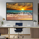 Golden Sunset Beach Canvas Wall Art – Triptych Seascape by MyGreatCanvas | Canvas Wall Art Prints | Photo Prints & Wall Decor