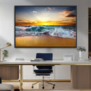 Golden Sunset Ocean Waves Wall Art Canvas Print – Multi