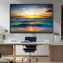 Vibrant Ocean Sunrise Over Golden Beach Waves, Giclee Canvas by MyGreatCanvas | Canvas Wall Art Prints | Photo Prints & Wall Decor