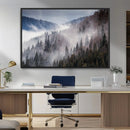 Beautiful Rising Fog in Winter Mountain Landscape- Framed