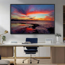 Glorious Sunset on The Beach Wall Art Canvas Print