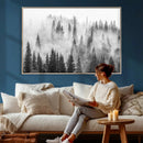 Forest Wall Art Print | Foggy Pine Forest Canvas Wall Art -