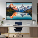 Landscape Mountain and Lake View Wall Art Canvas Print