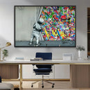 Banksy Colorful Street Graffiti Canvas Wall Art Print, by MyGreatCanvas | Canvas Wall Art Prints | Photo Prints & Wall Decor