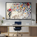 Banksy Art Butterfly Girl Explosion Canvas Art – Vibrant by MyGreatCanvas | Canvas Wall Art Prints | Photo Prints & Wall Decor