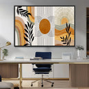 Modern Boho Sun and Leaf Abstract Art – 3-Panel Giclée