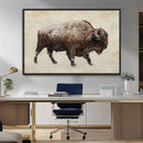 Buffalo Wall Art, Western Bison Canvas Print, Rustic Buffalo