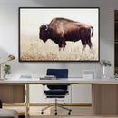 Bison in Field Wall Art Canvas Print For Farmhouse Barn